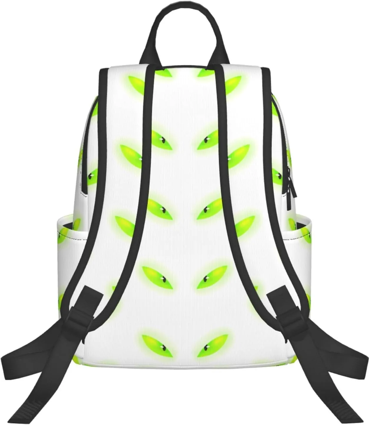 Cartoon Fluorescent Green Cat Eyes Casual Backpacks Large Capacity Laptop Backpack Sports Fitness Rucksack Travel Carry-On Daypack Adjustable Shoulder Strap Work Bag for Outdoor Camping
