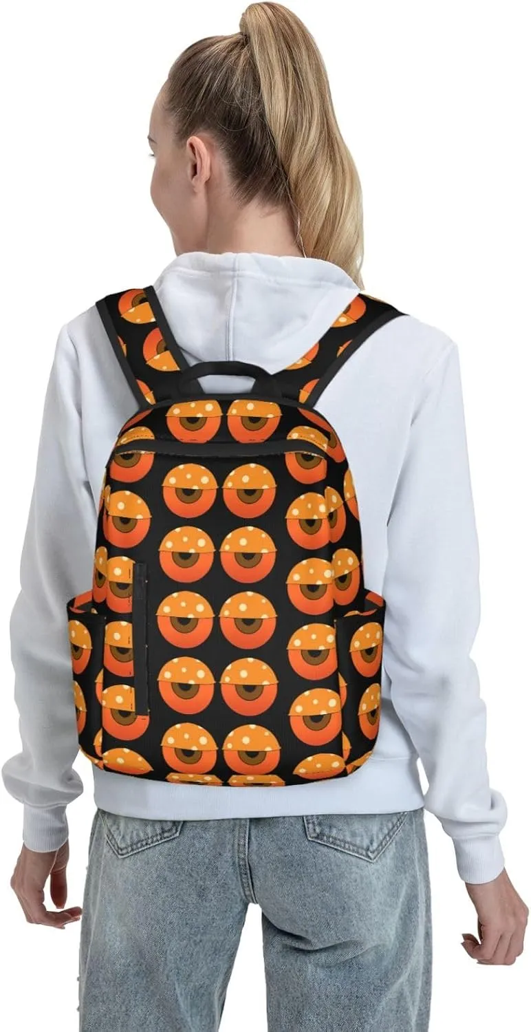 Cartoon Sleepy Eyes Casual Backpacks Large Capacity Laptop Backpack Sports Fitness Rucksack Travel Carry-On Daypack Adjustable Shoulder Strap Work Bag for Outdoor Camping