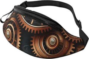 Casual Steampunk Mechanical Gears Printed Fanny Pack,Crossbody Fanny packs for women Men Waist Bag for Running Travel