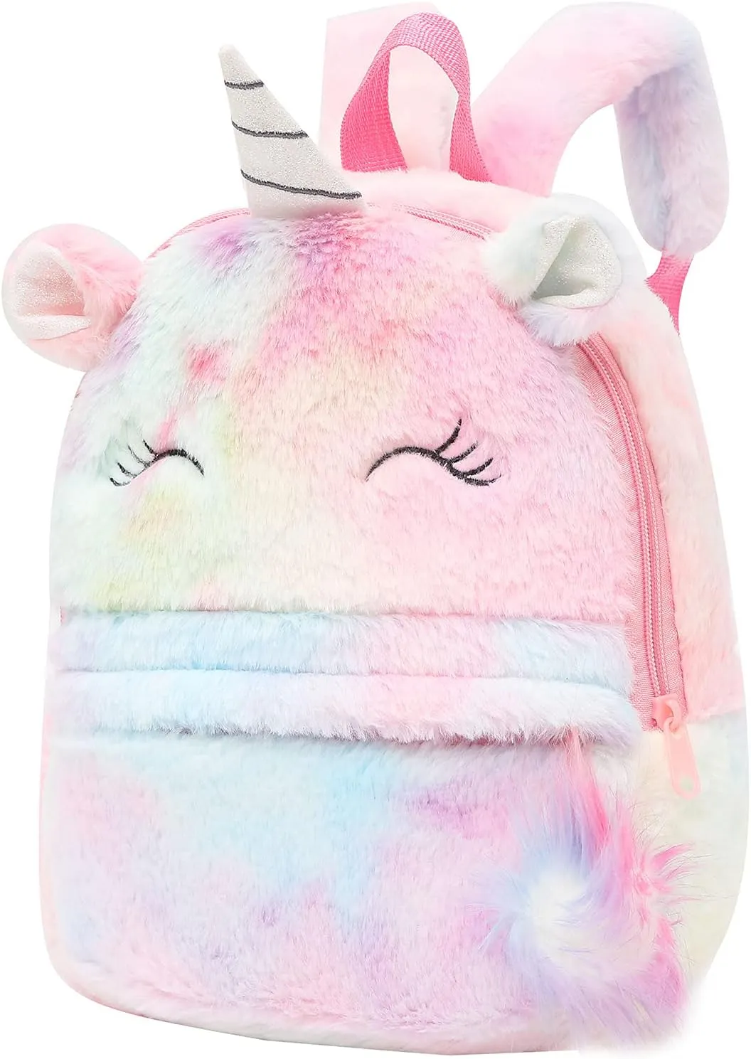 CBOALOGR Cute Plush Unicorn Toddler Small Backpack Little Plush Bookbag for Girls 3 to 6 years old