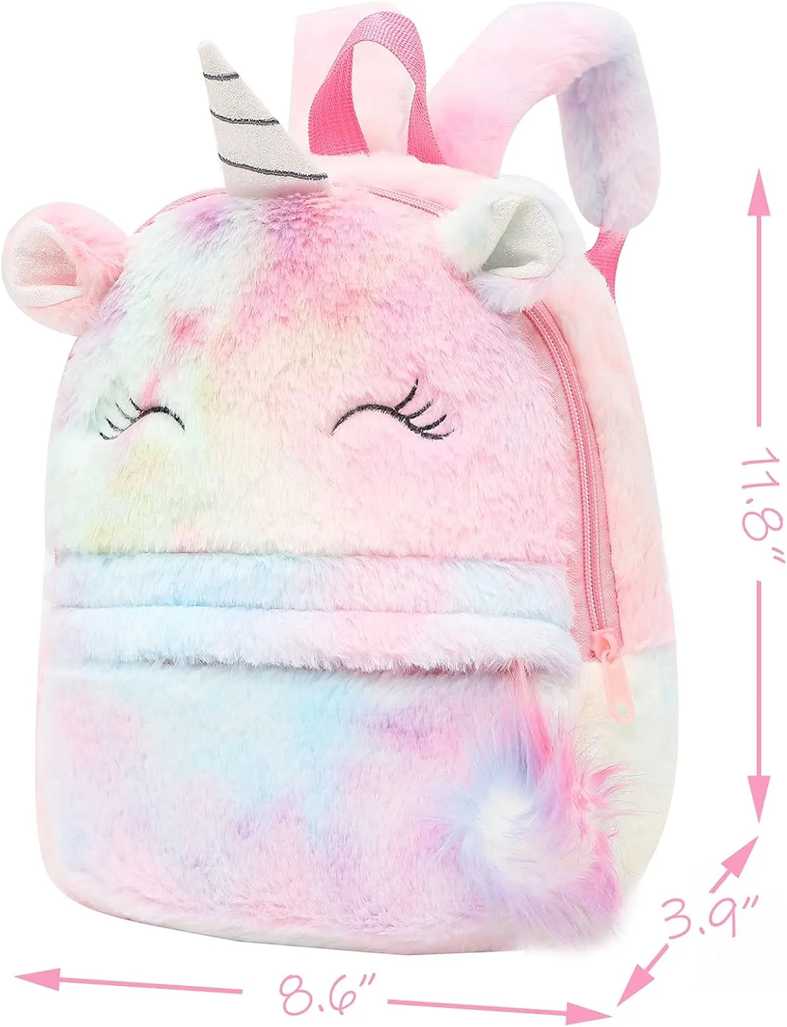 CBOALOGR Cute Plush Unicorn Toddler Small Backpack Little Plush Bookbag for Girls 3 to 6 years old