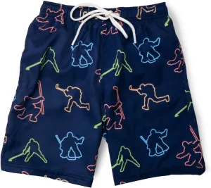ChalkTalkSPORTS Hockey Swim Trunks | Swim Board Shorts | Youth and Adult Sizes