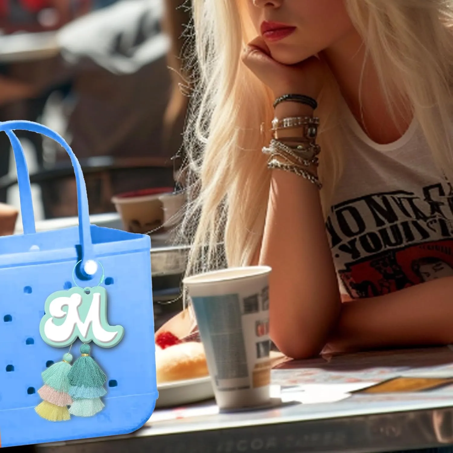 Charm Beach Bag with Tassel