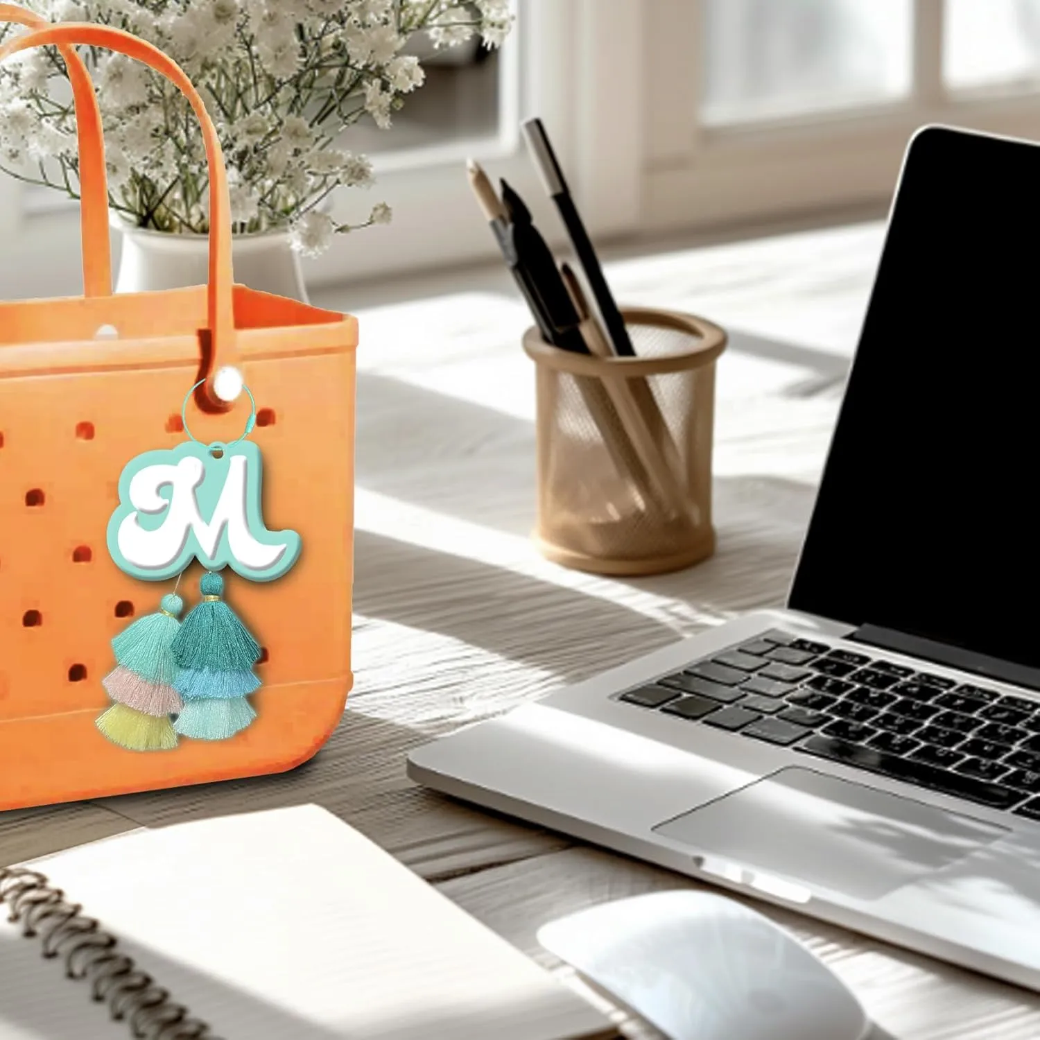 Charm Beach Bag with Tassel