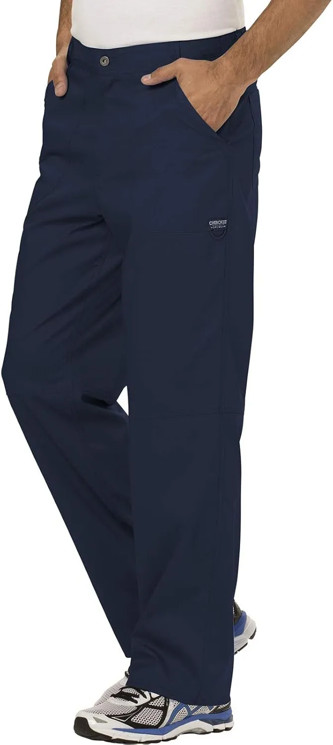 Cherokee Cargo Pants for Men Scrub, Modern Fit Inside Drawstring Bottom WW140