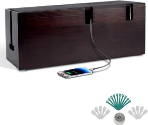 Cherry Color Large Cable Box.Cable Organizer Box-Cable Management Box,Cord Organizer Box Perfect for Home & Office Or Desktop Placement. -Kid & Pet Safe Cord Box.