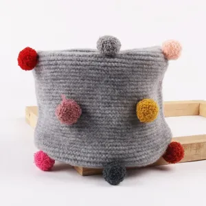 Children's Knitted Wool Warm and Windproof Scarf-Red