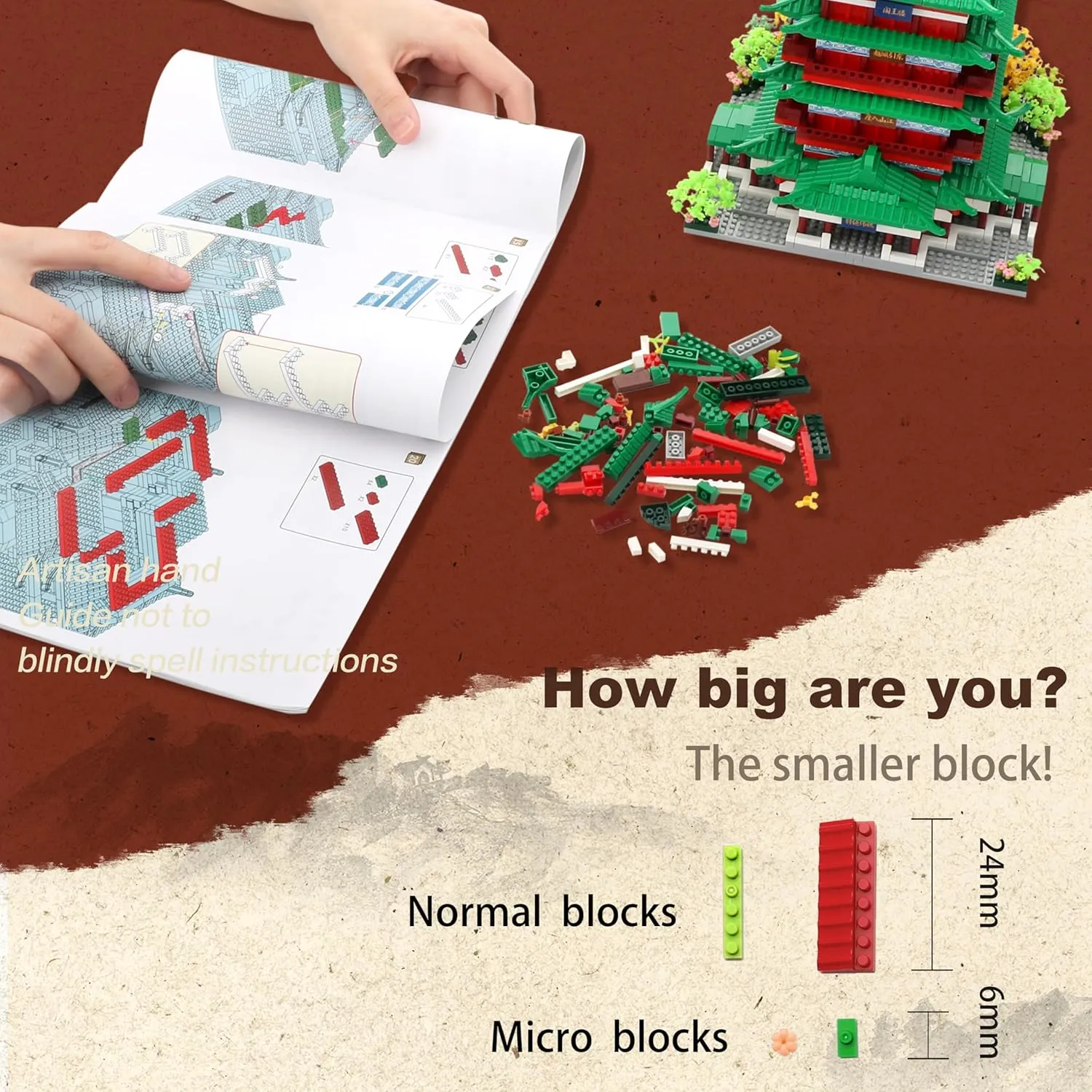 Chinese Ancient Architecture Micro Building Blocks Set in Asian- Tengwang Pavilion Model Kit Toy Gift for Adults and Kids Ages of 14  2536 PCS
