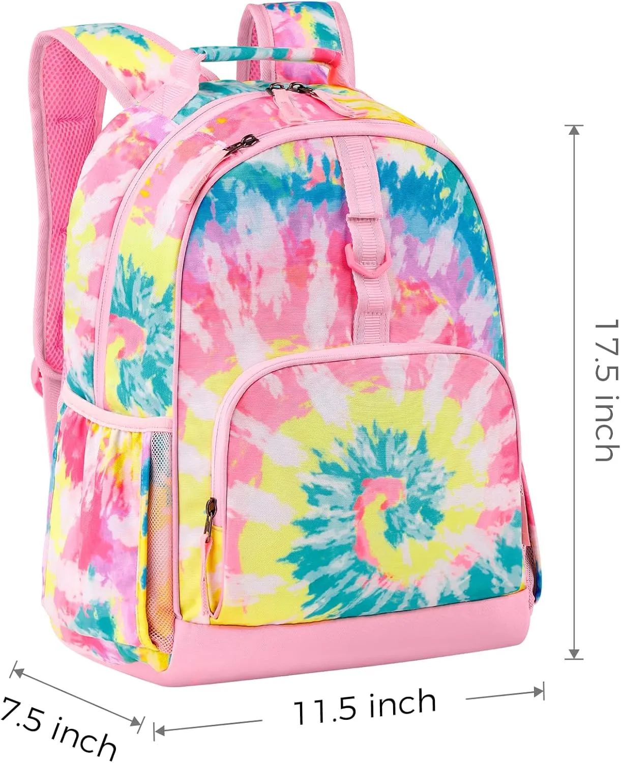 Choco Mocha Tie Dye Backpack for Girls, Kids School Backpacks Girls Backpacks Ages 6-8, Kindergarten Bookbag Girl Elementary School Bag 17 Inch, Colorful