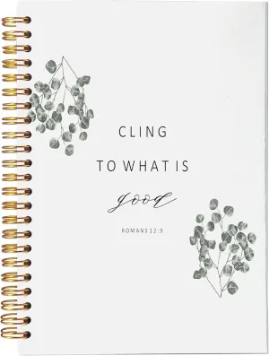 Christian Notebook Journal, Romans 12:9, Bible Journaling Notebook, Prayer Journal for Women Men, Christian Gifts for Women Men Faith, Spiral Notebook 5.5x8.3