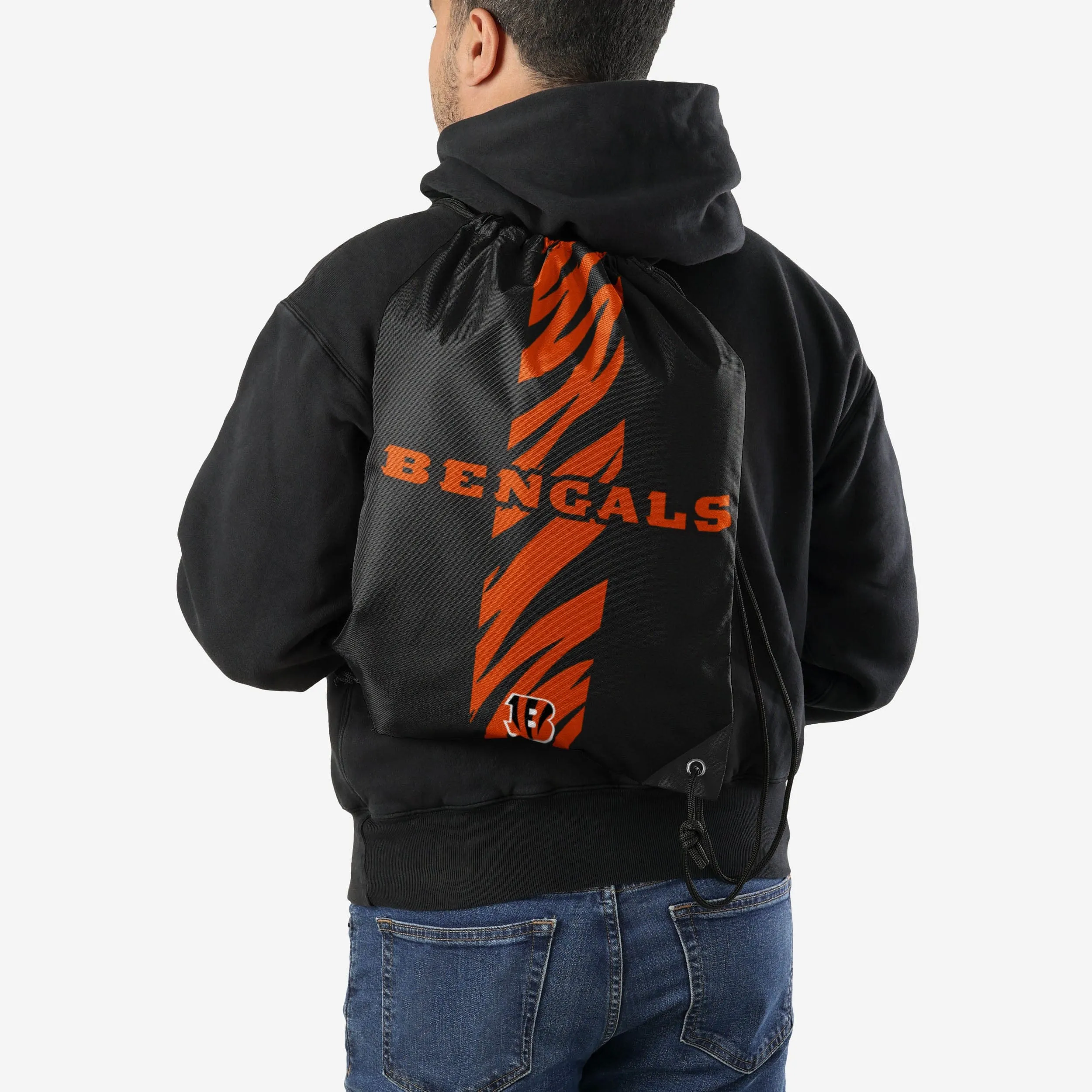 Cincinnati Bengals Team Stripe Wordmark Drawstring Backpack