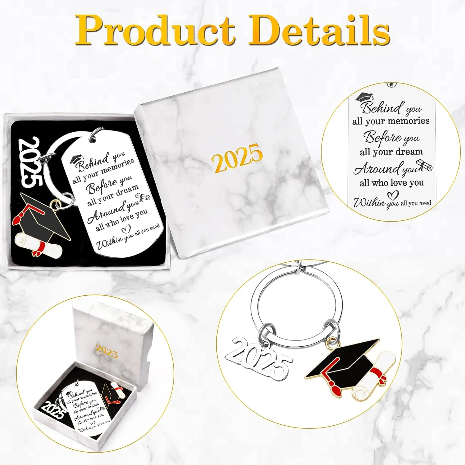 Class of 2025 Graduation Keychain Senior 2025 Graduation Gifts for Her Him, Graduation Gifts for College High School Student