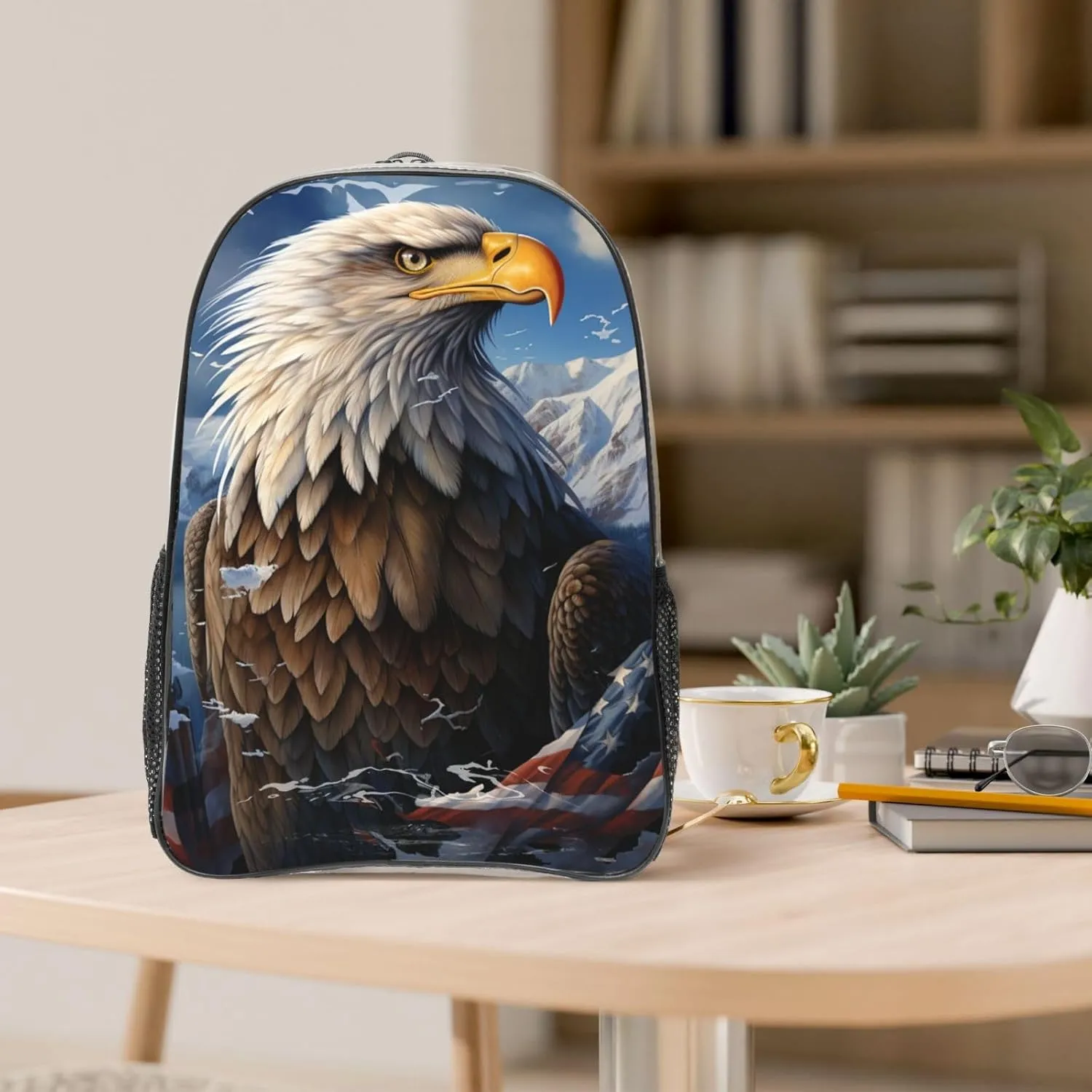 Clear Backpack Heavy Duty PVC Transparent Bookbag Eagle Backpack Daypack Laptop Backpack