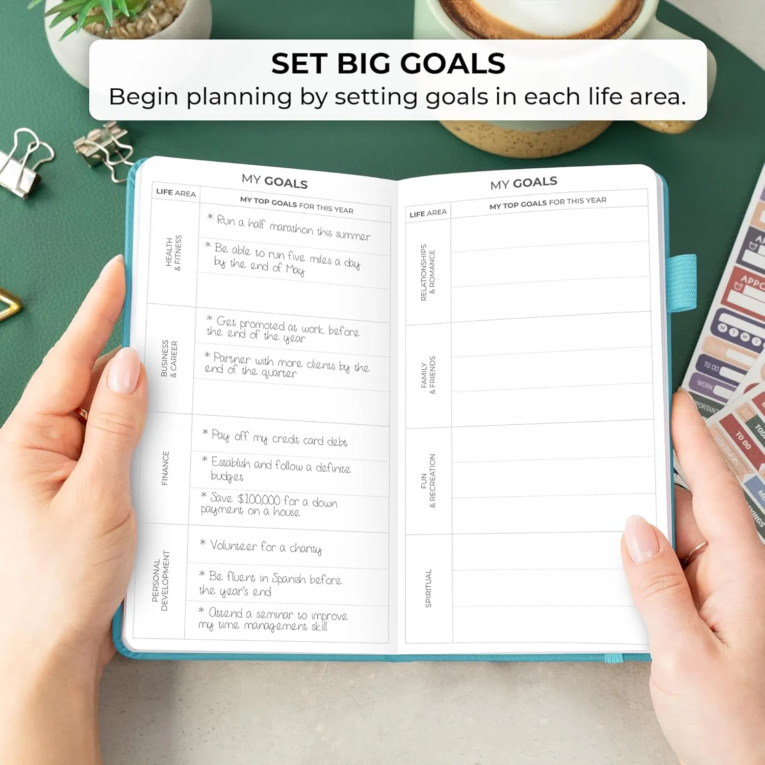 Clever Fox Pocket Planner Weekly – Undated Monthly Goal Planner and Calendar, Mini Planner Perfect for Purse, 3.7x6.7" (Aquamarine)