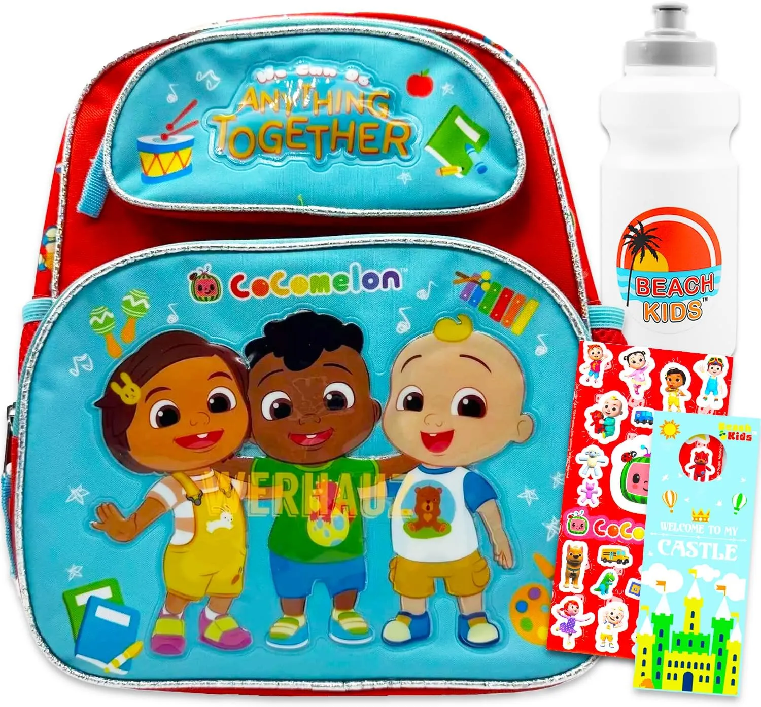 Cocomelon Mini Backpack for Kids - Bundle with 12" Small Bag for Girls Plus Water Bottle, Stickers, More | Cocomelon Backpack Purse for Kids, Toddlers