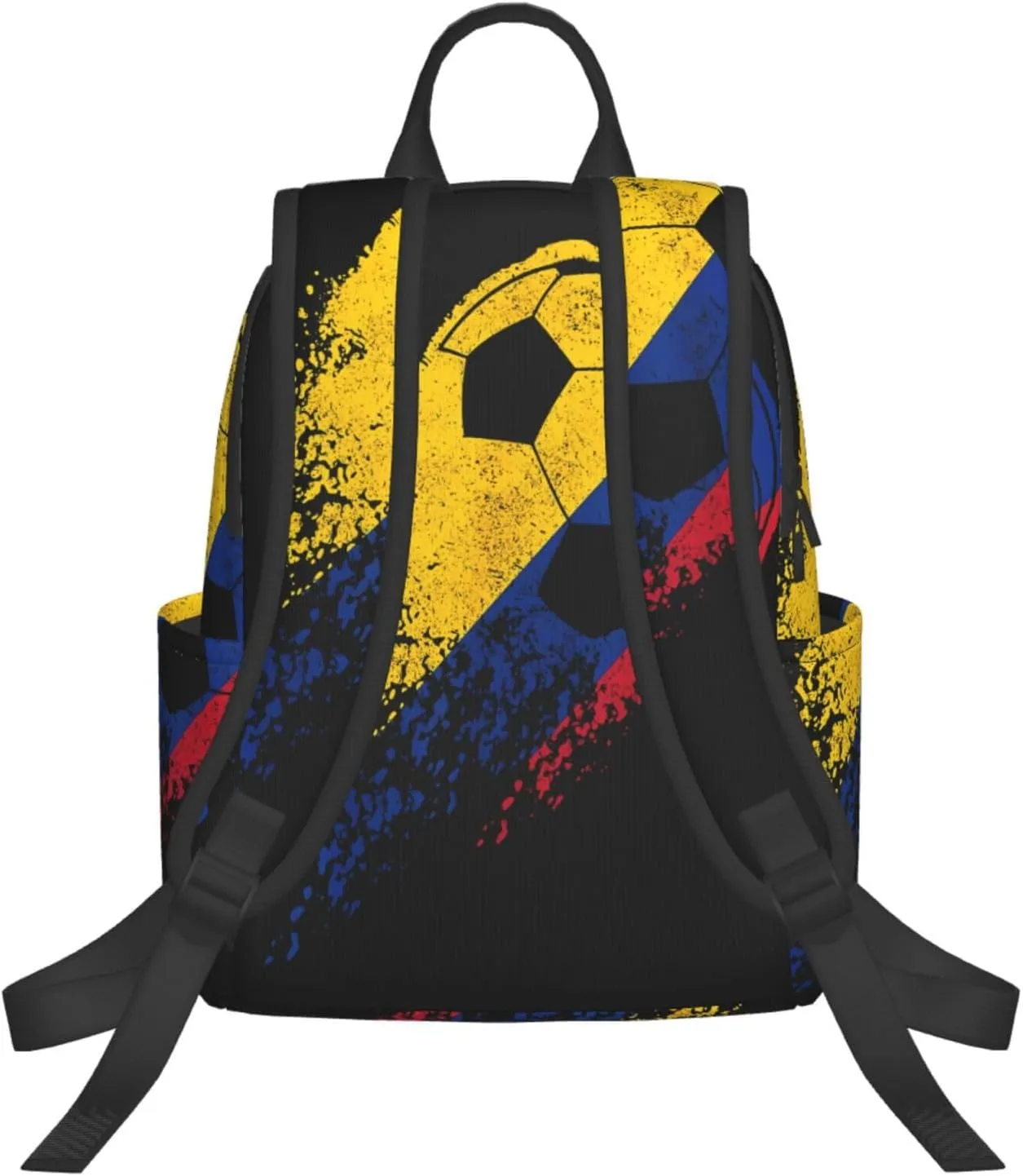 Colombia Soccer Colombian Flag Pride Soccer Player Casual Backpacks Large Capacity Laptop Backpack Sports Fitness Rucksack Travel Carry-On Daypack Work Bag for Outdoor Camping