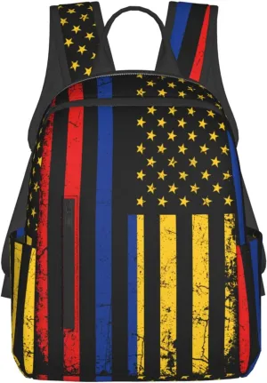 Colombian American Flag Colombia Roots America Casual Backpacks Large Capacity Laptop Backpack Sports Fitness Rucksack Travel Carry-On Daypack Work Bag for Outdoor Camping