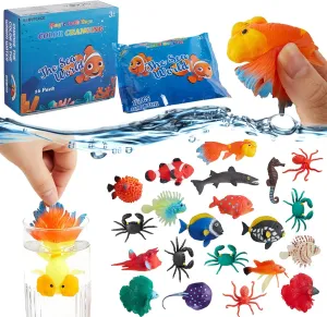 Color Changing Water Table Toys, Mold Free Bath Toys, Squishy Mini Fish Toys for Kids, Sea Animals Toys, Pool Toys, for Bathroom, Ocean Party Decorations, Class Rewards, Christmas,Easter