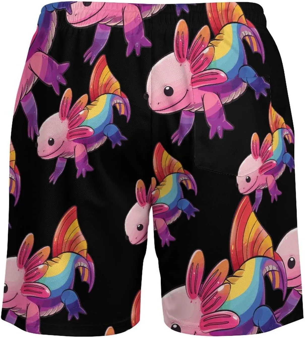 Colorful Axolotl Men's Swim Trunks Quick Dry Board Shorts Swimwear Beach Shorts with Compression Liner