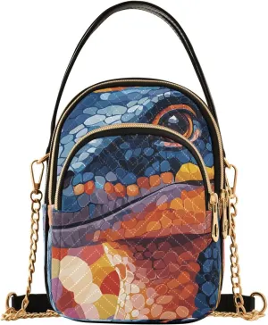 Colorful Dinosaur Crossbody Bag for Women Mini Cell Phone Purse Women's Shoulder Handbag