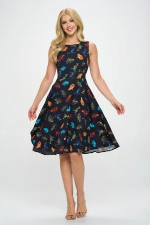 Colorful Frog Print Dress