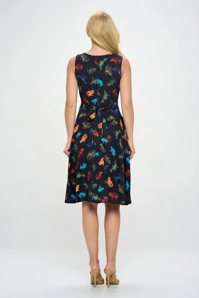 Colorful Frog Print Dress