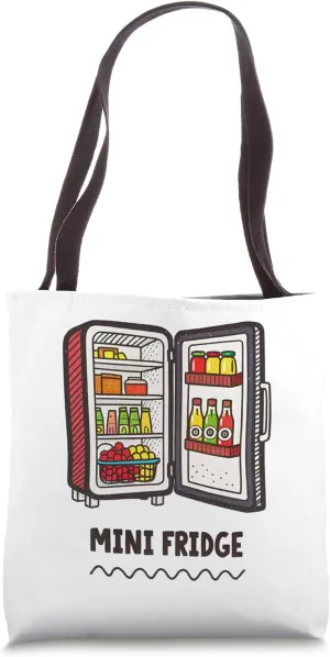Colorful Illustration of Fully Stocked Mini Fridge Tote Bag