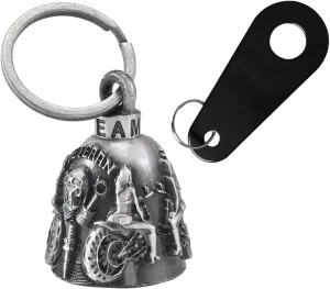 Colorful Motorcycle Bell with Hanger for Biker, Good Luck Biker Bells & Motorcycle Accessories, Key Chain for Luck