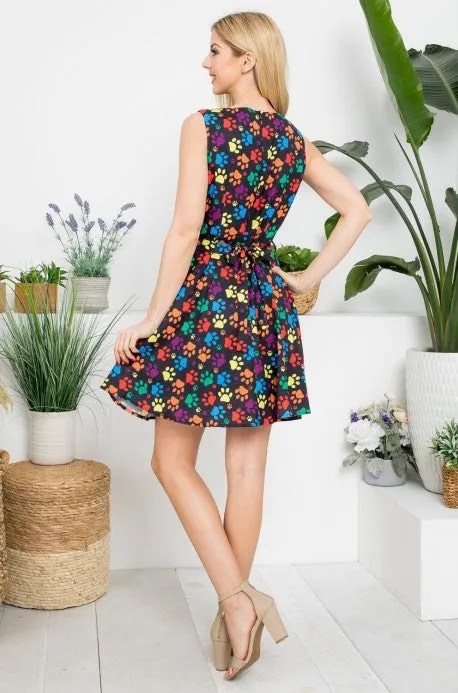 Colorful Paw Print Dress