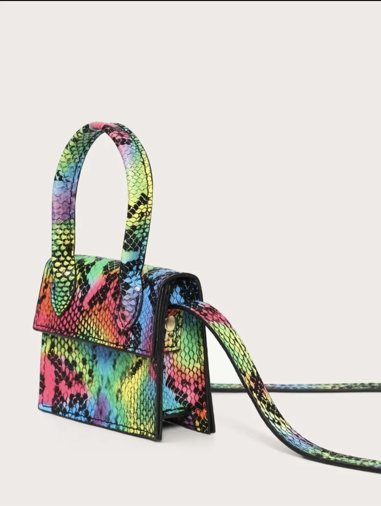 Colorful snake print mini bag