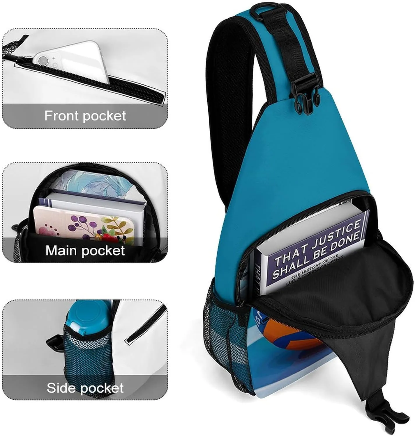 Colorful Spring Flowers Crossbody Bag, Sling Bag, Sling Backpack, Belt Bags for Travel Outdoors Hiking