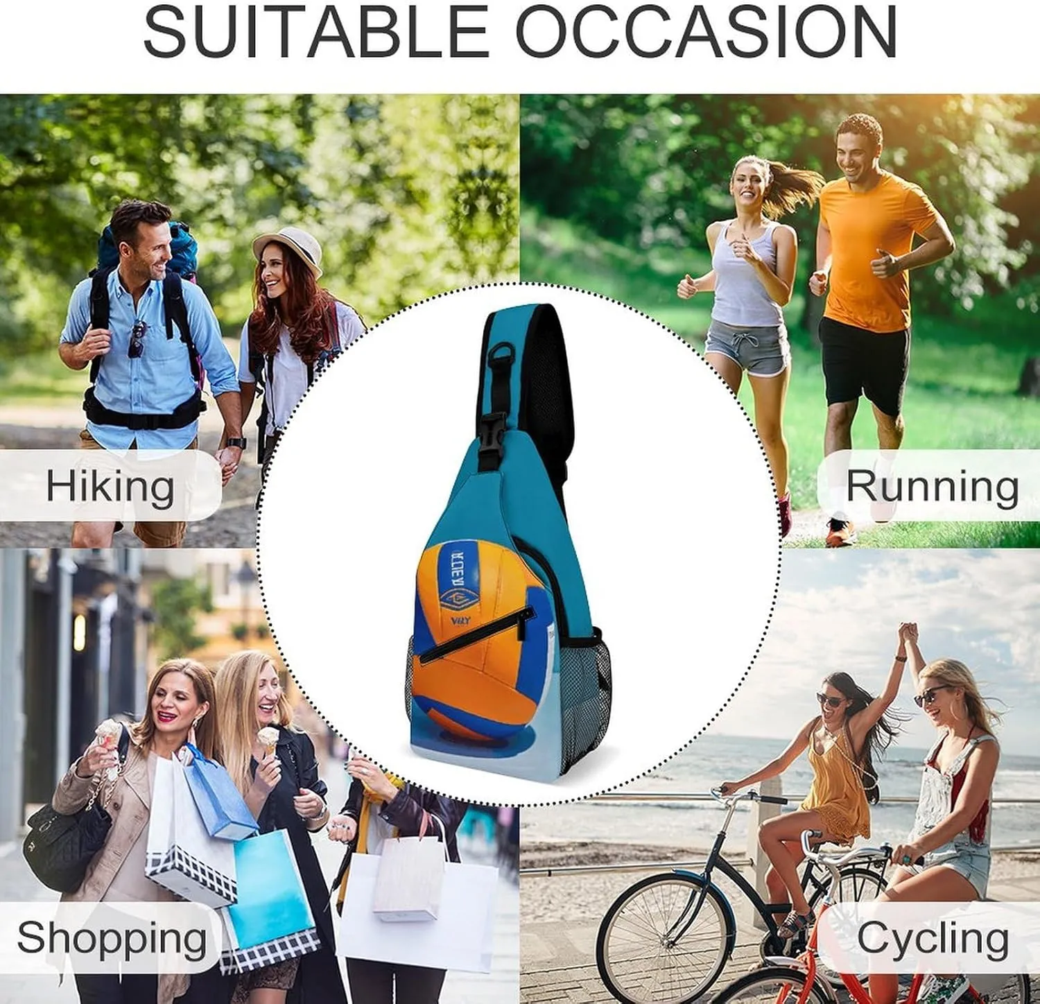 Colorful Spring Flowers Crossbody Bag, Sling Bag, Sling Backpack, Belt Bags for Travel Outdoors Hiking