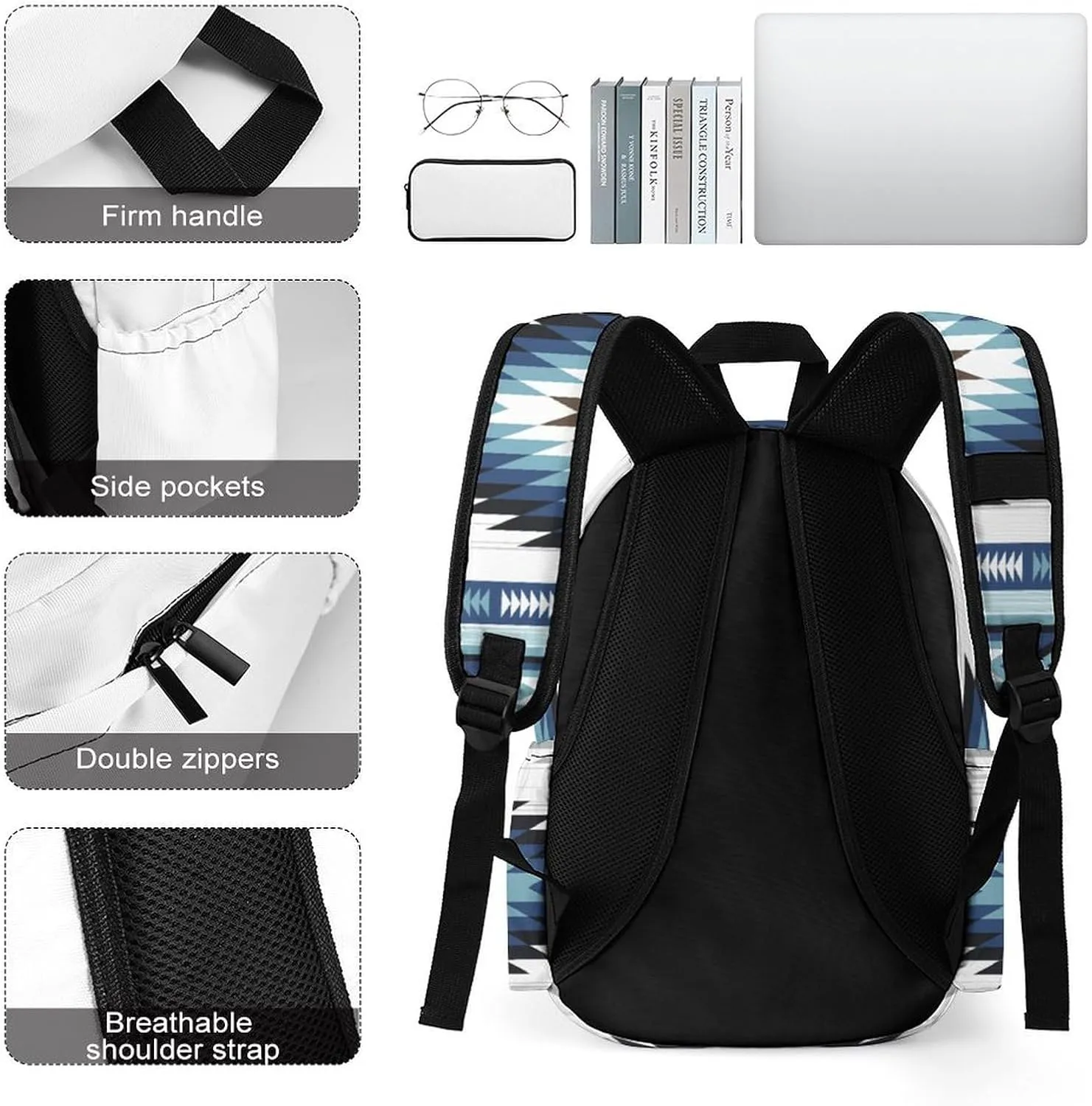 Colorful Tribe Navajo Aztec Geometry Casual Lightweight Large Capacity Travel Backpack Unisex