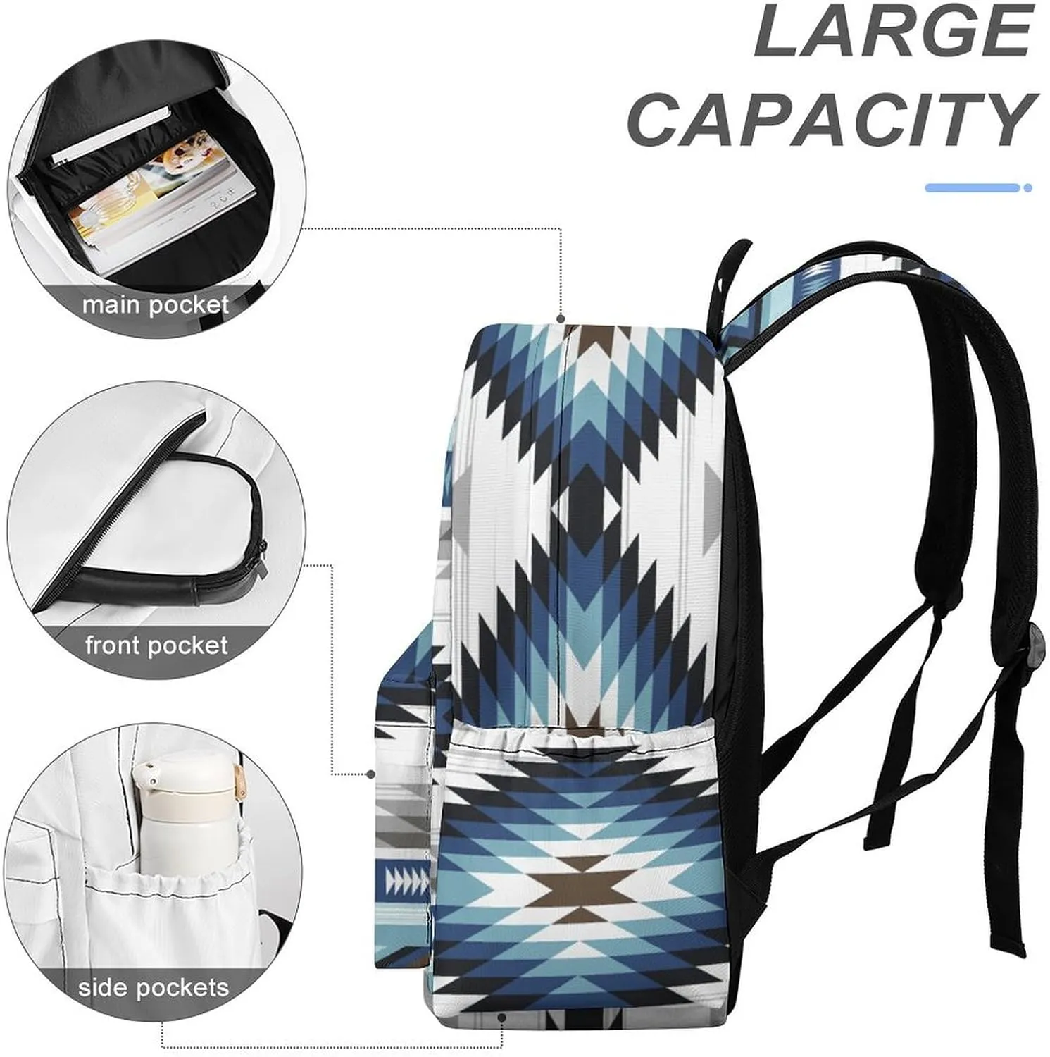 Colorful Tribe Navajo Aztec Geometry Casual Lightweight Large Capacity Travel Backpack Unisex