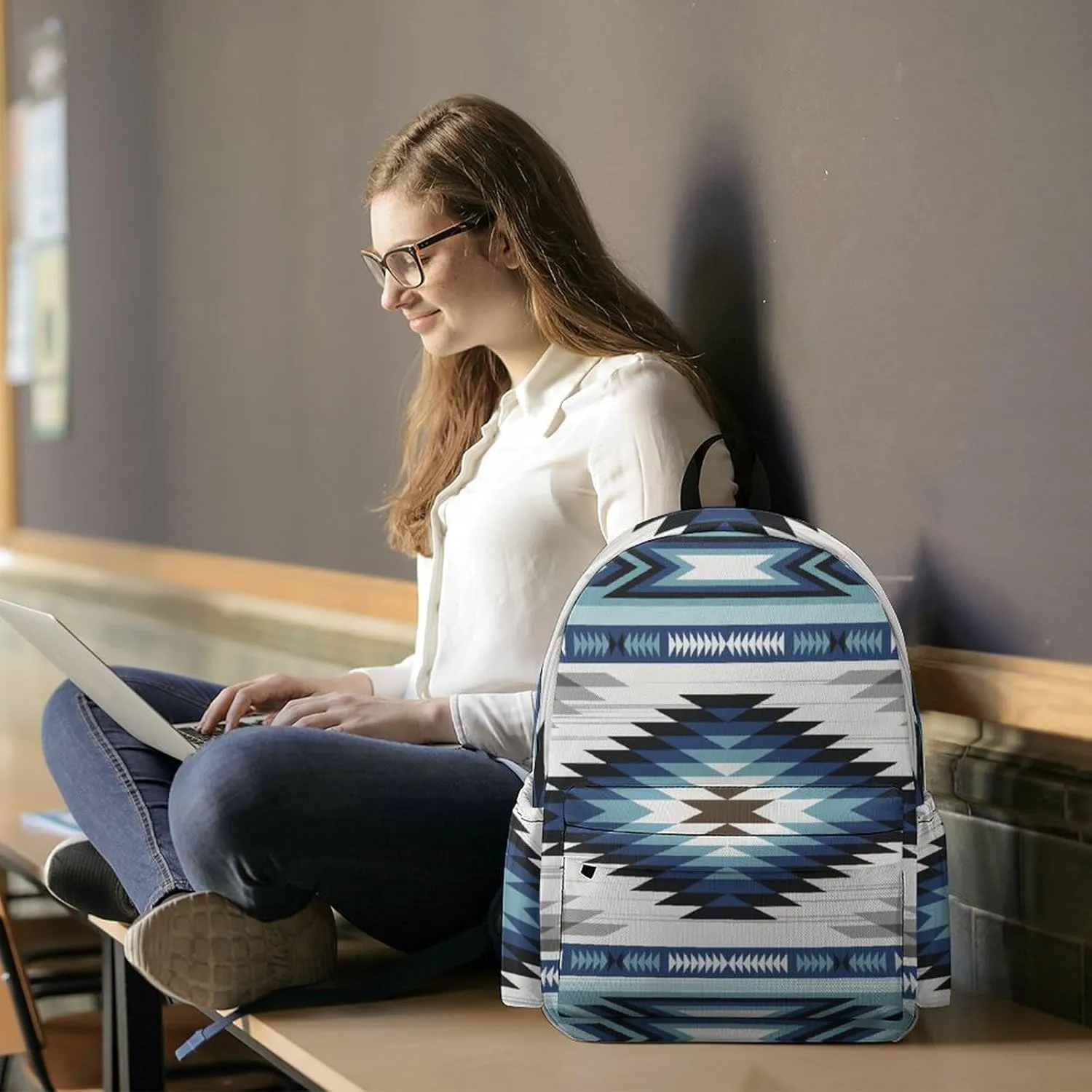 Colorful Tribe Navajo Aztec Geometry Casual Lightweight Large Capacity Travel Backpack Unisex