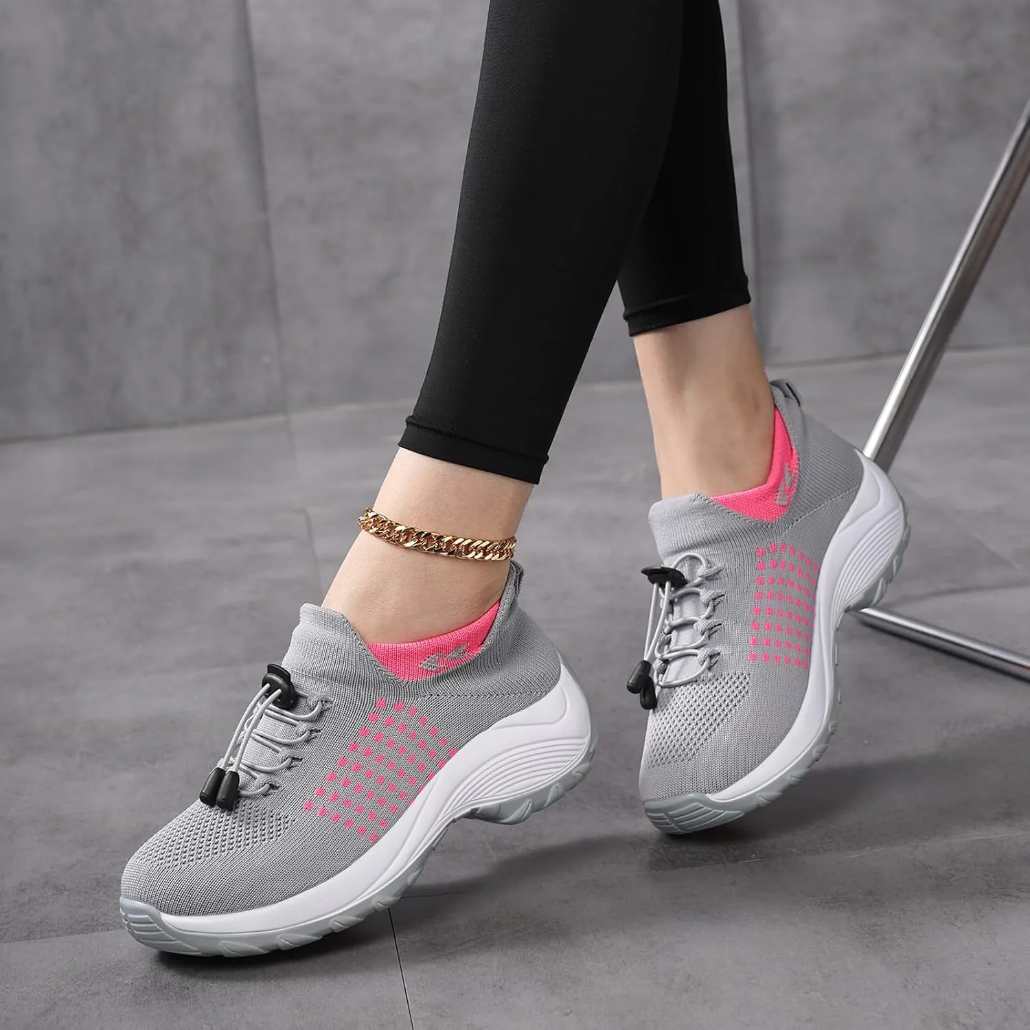 Comfort Wear Orthowear Shoes for Women Arch Support Orthopedic Sock Sneakers Slip-On Breathable Walking Shoe Air Cushion Athletic Shoes Causal Running Jogging Shoe Anti Slip Platform Sneaker
