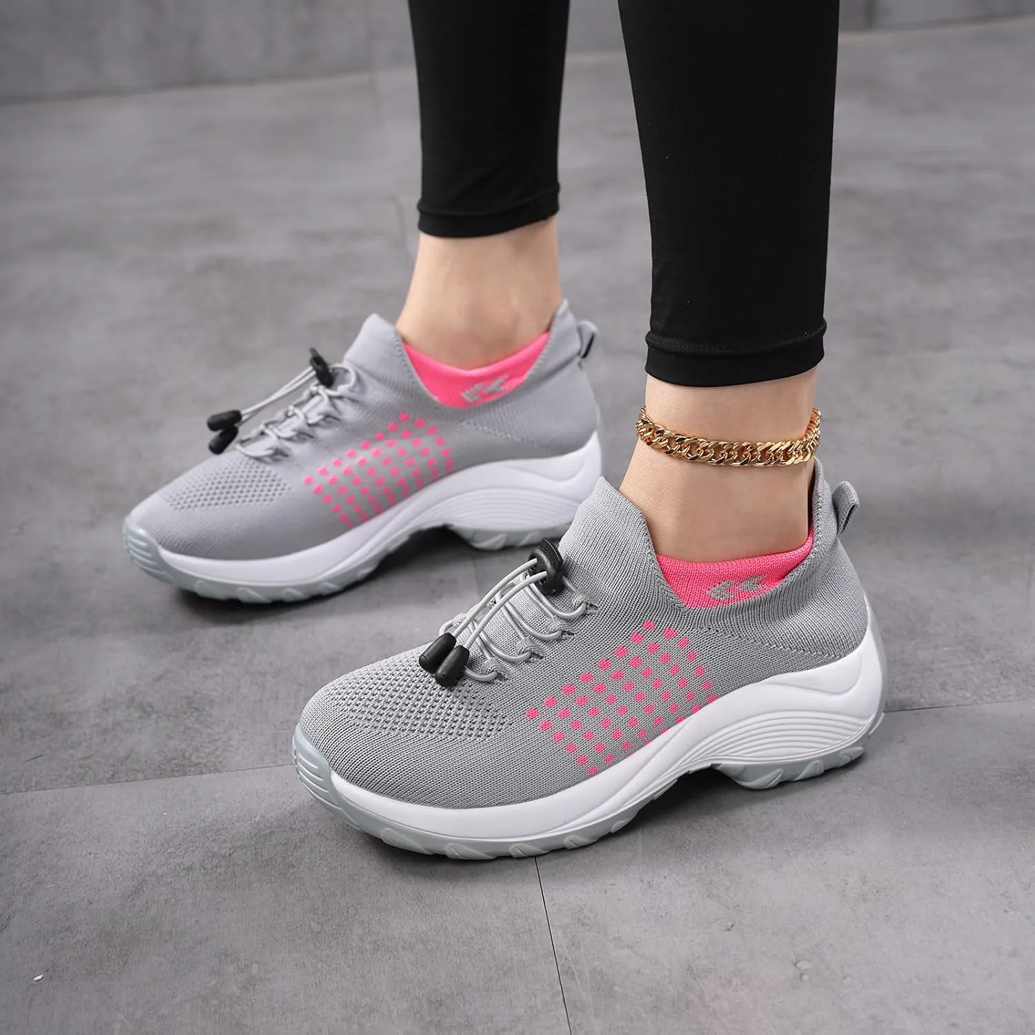 Comfort Wear Orthowear Shoes for Women Arch Support Orthopedic Sock Sneakers Slip-On Breathable Walking Shoe Air Cushion Athletic Shoes Causal Running Jogging Shoe Anti Slip Platform Sneaker