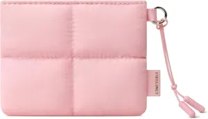 Comfyable Cute Puffy Coin Purse Pouch Change Holder For Women, Small Organizer with ID Window, Magnetic Closure, Water-repellent, Storage for Coin, Airpods, Lipstick, Card, Pink