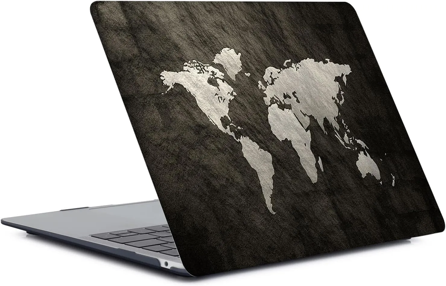 Compatible with New MacBook Air 15 inch Case with Liquid Retina Display and Touch ID 2023 Release Model A2941 M2, Plastic Protective Matt Durable Hard Shell Case Cover & Keyboard Cover, Black Map