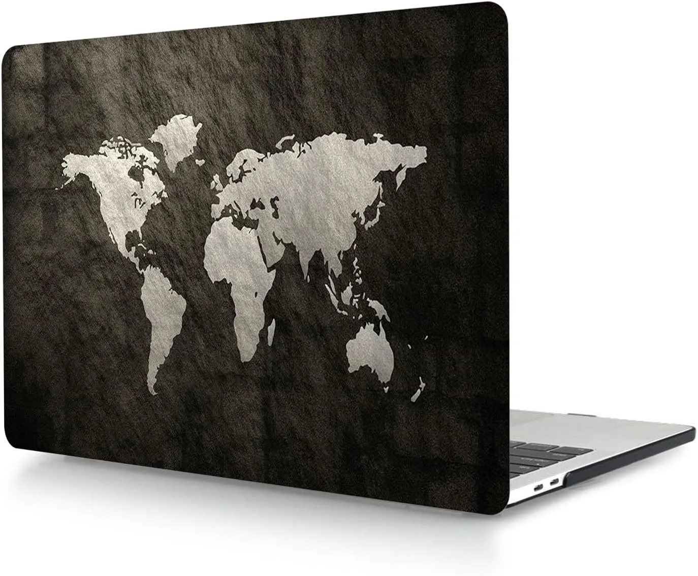 Compatible with New MacBook Air 15 inch Case with Liquid Retina Display and Touch ID 2023 Release Model A2941 M2, Plastic Protective Matt Durable Hard Shell Case Cover & Keyboard Cover, Black Map