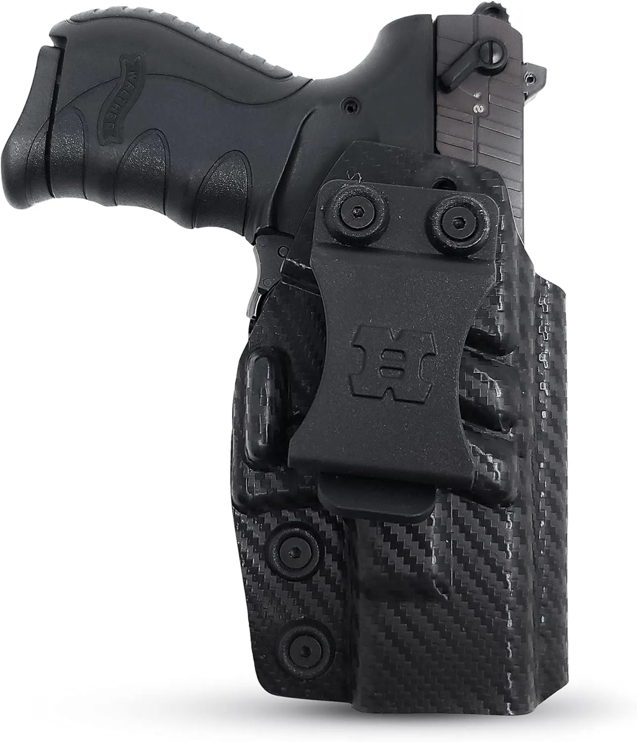 Concealed Carry Iwb Kydex Holster - by Houston | Lined Inside for Strong Retention and Maximum Protection | Reinforced Plastic Clip | Carbon Fiber | Lightweight Durable | for Walther PK 380