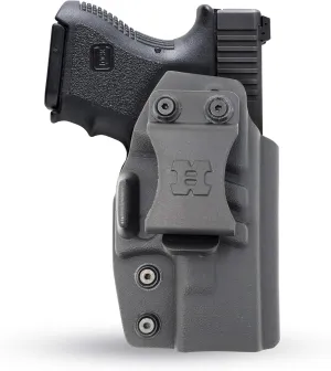 Concealed Carry Iwb Kydex Holster - by Houston - Lined Inside for Strong Retention and Maximum Protection - Reinforced Plastic Clip Color: Black - Lightweight Durable - for Glock 26