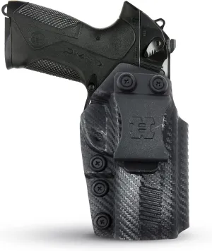 Concealed Carry Iwb Kydex Holster for Beretta PX4 - by Houston - Lined Inside for Strong Retention and Maximum Protection - Reinforced Plastic Clip - Carbon Fiber - Lightweight Durable (Right)