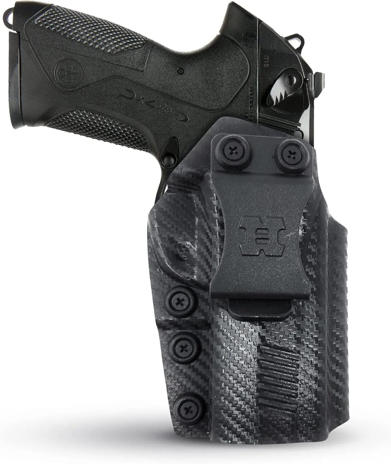 Concealed Carry Iwb Kydex Holster for Beretta PX4 - by Houston - Lined Inside for Strong Retention and Maximum Protection - Reinforced Plastic Clip - Carbon Fiber - Lightweight Durable (Right)