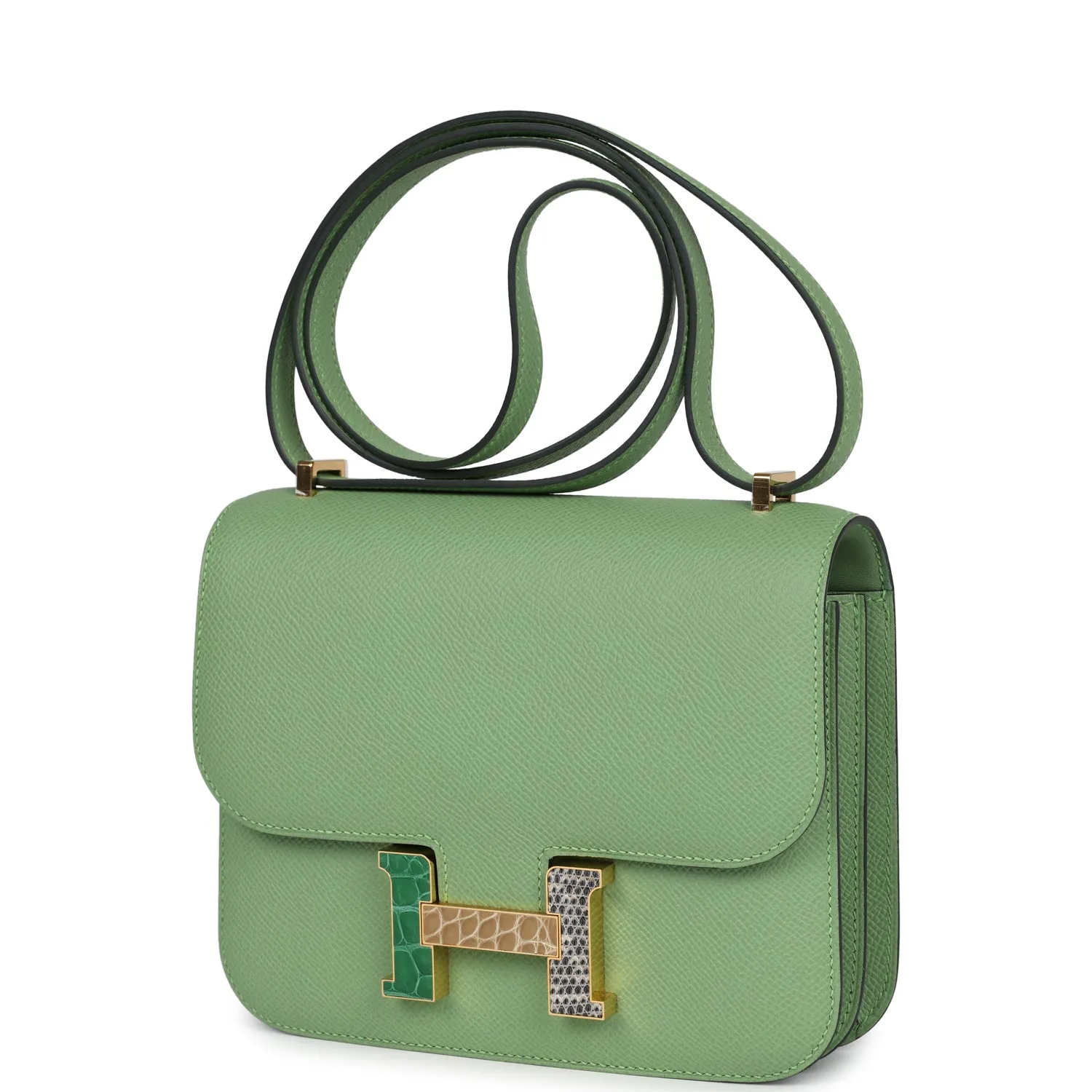 Constance 18 Vert Criquet Epsom Marquette Hardware