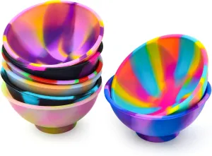 Coopay 8 Pieces Mini Silicone Pinch Bowls Colorful Heat Resistant Snack Prep and Serve Bowls, Unbreakable, Flexible, 1.75 Oz (Mixed Colors)