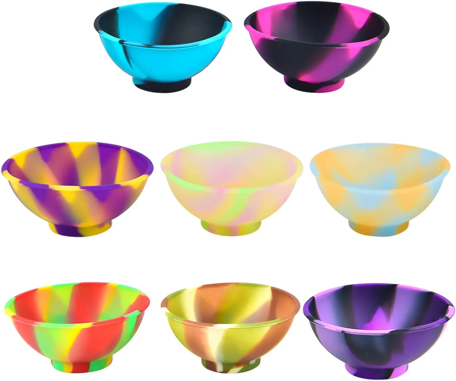 Coopay 8 Pieces Mini Silicone Pinch Bowls Colorful Heat Resistant Snack Prep and Serve Bowls, Unbreakable, Flexible, 1.75 Oz (Mixed Colors)
