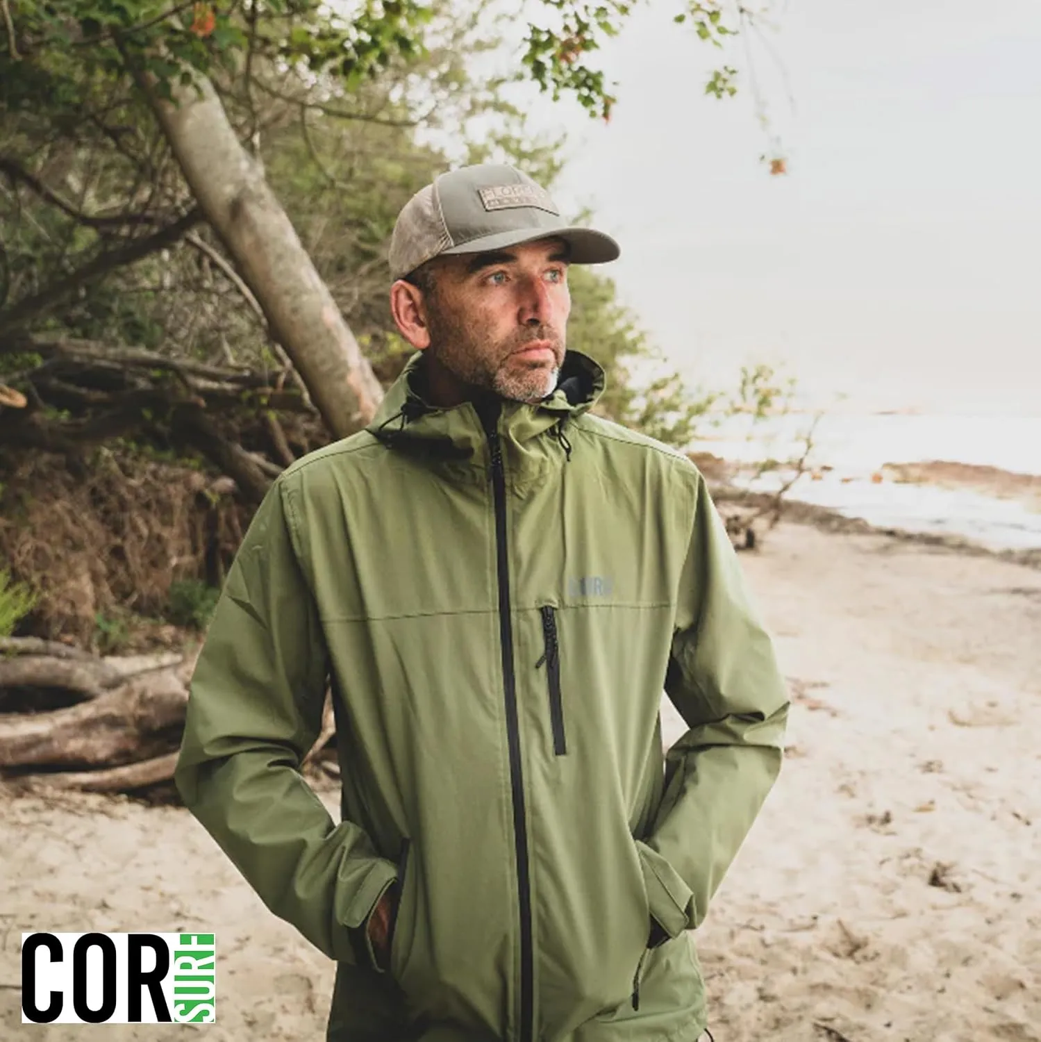 COR Men's Packable Waterproof Travel Rain Jacket | The Ultimate All-Season Breathable Rain Coat for Men with Secret Pockets
