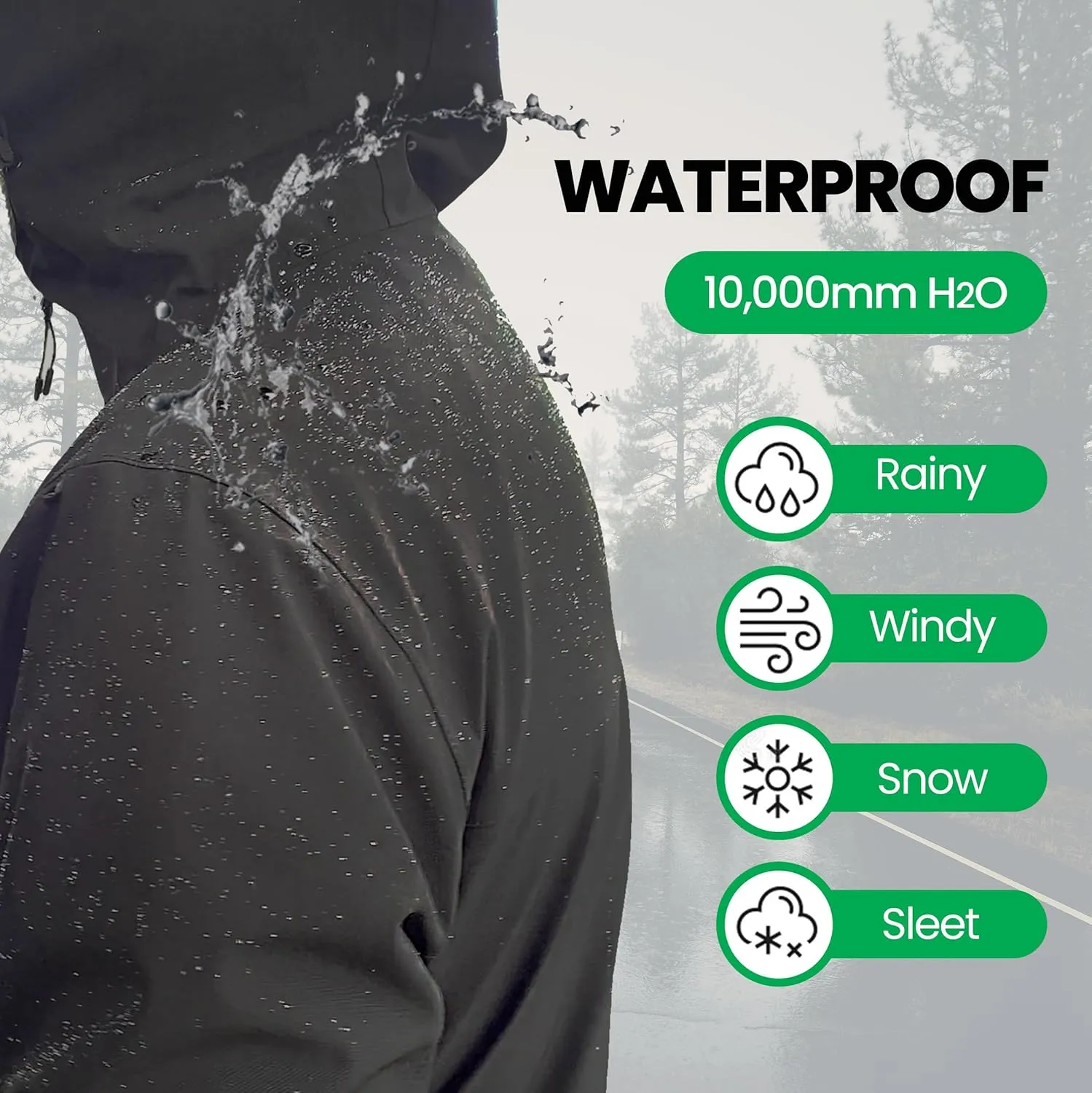 COR Men's Packable Waterproof Travel Rain Jacket | The Ultimate All-Season Breathable Rain Coat for Men with Secret Pockets