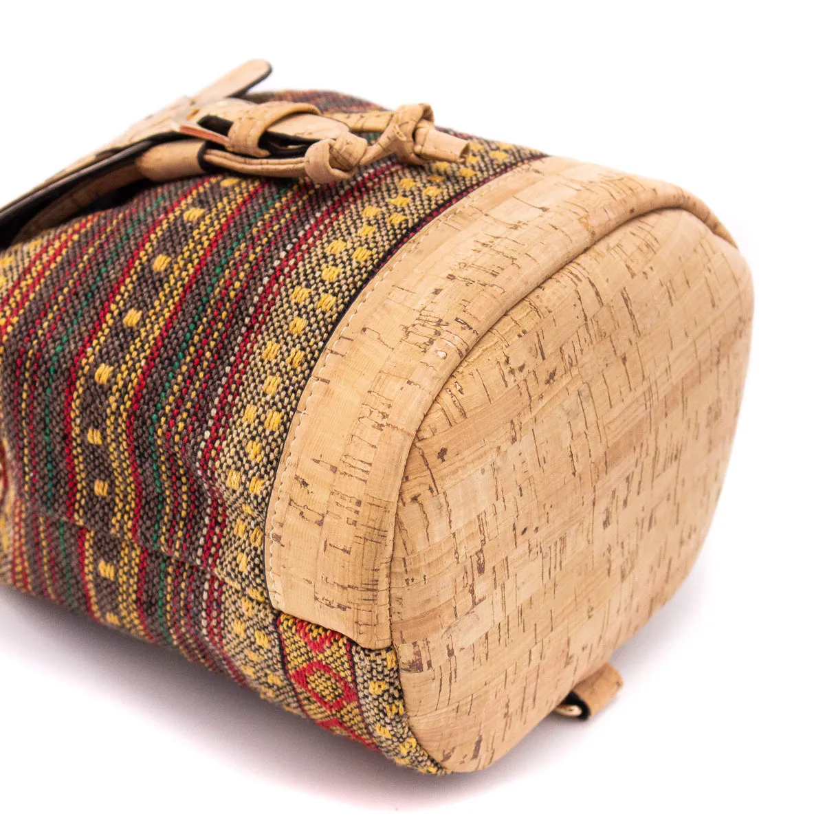 Cork laser-cut Colorful Textile backpack